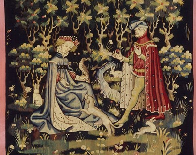 "L'Offrande du Cœur" - Louvre - Tapisserie laine et soie vers 1410