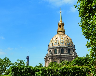 Vue des Invalides depuis les jardins du musée Rodin